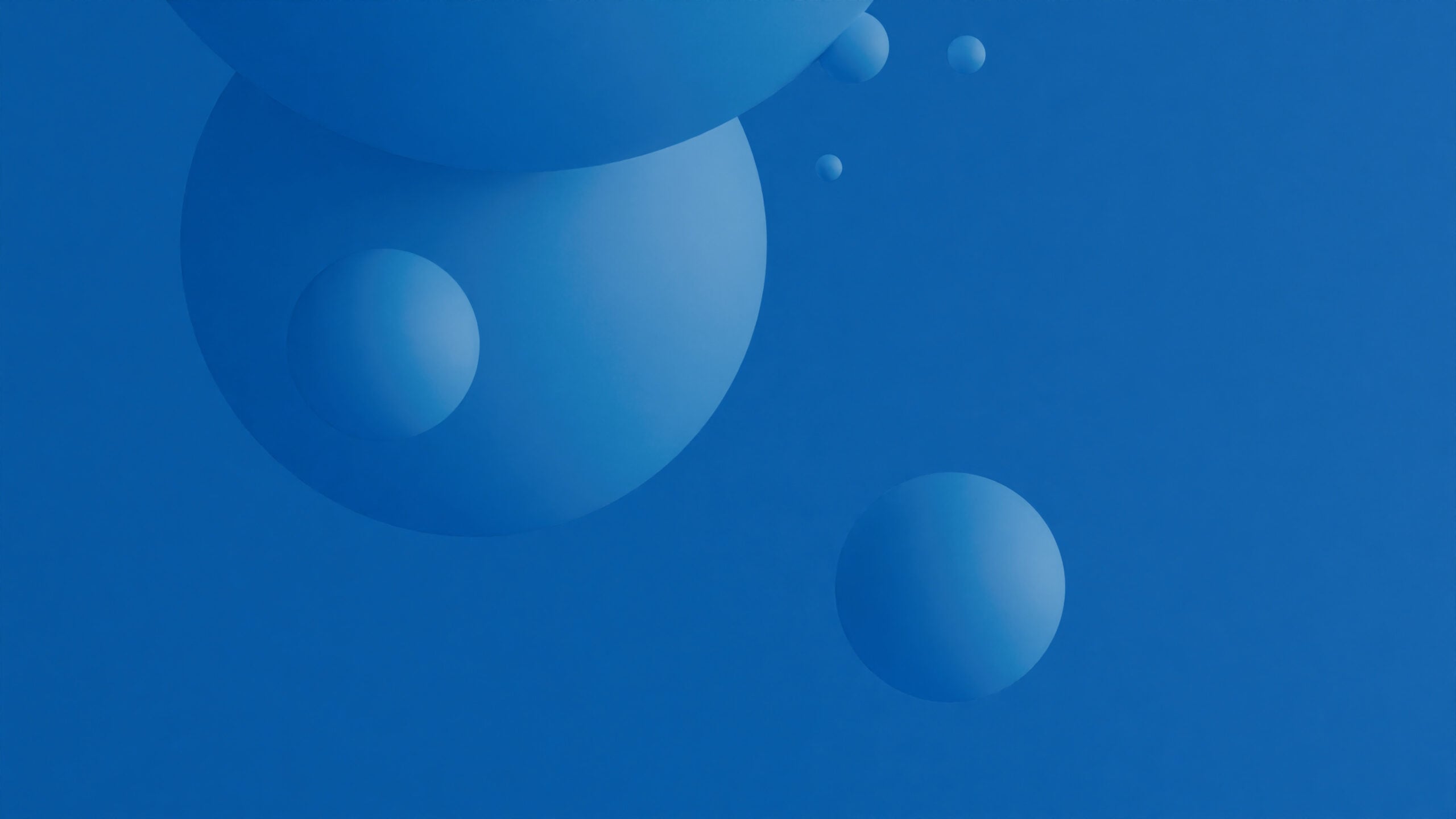 Abstract blue spheres on a light blue background