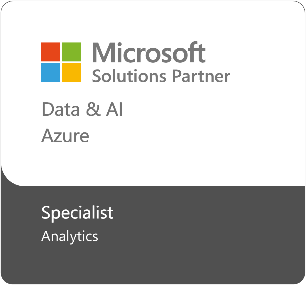 Microsoft Solutions Partner badge showing the Analytics on Microsoft Azure Advanced Specialisation achieved by Telefónica Tech.