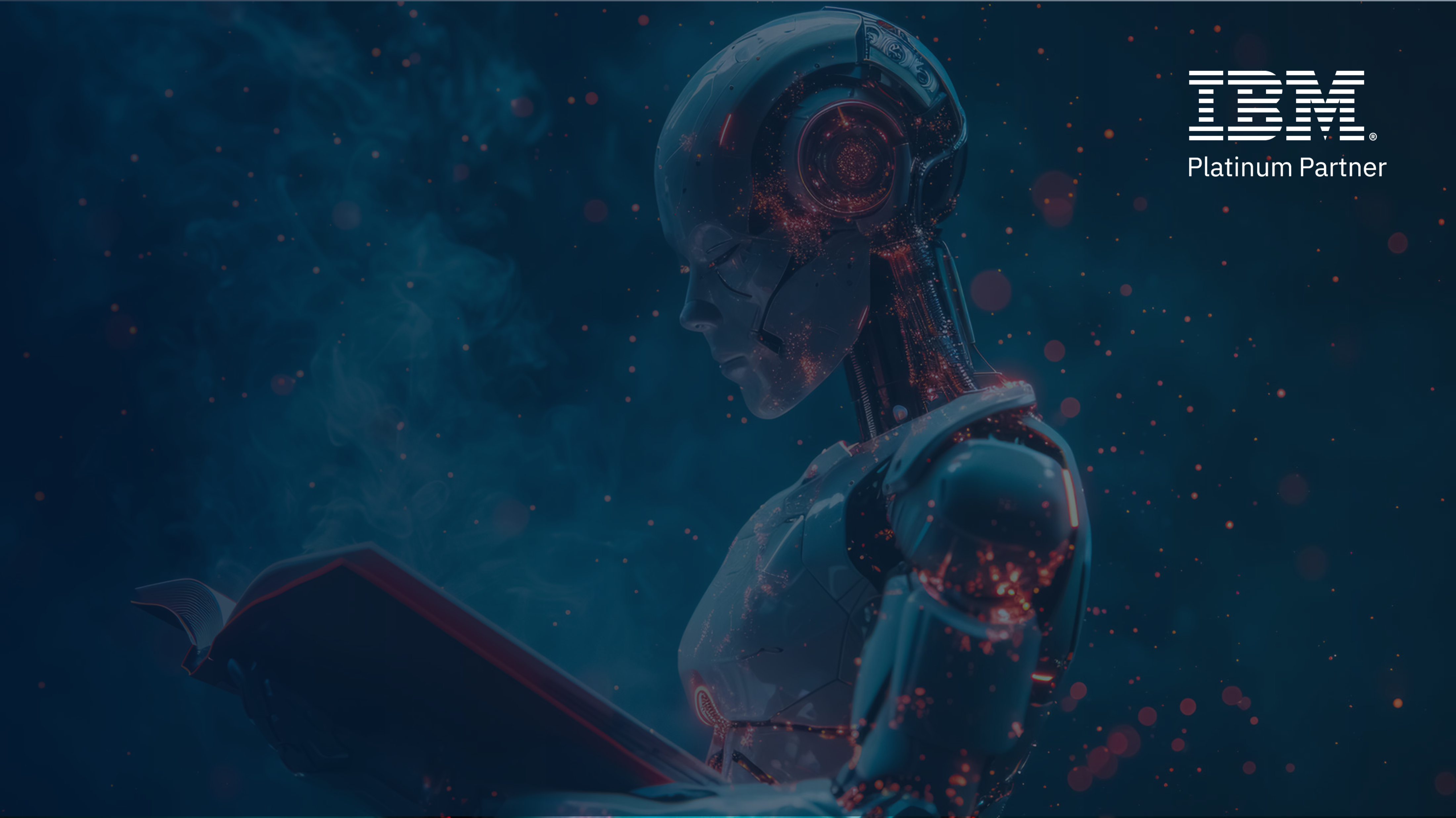Promotional webinar header banner for a Telefónica Tech and IBM event titled “Digital Darwinism: Evolution of FinOps for Cloud Success.” The design features a dark blue technology-themed background with abstract digital graphics, prominent event branding, speaker headshots, and webinar information highlighting cloud financial management, FinOps, and business transformation.