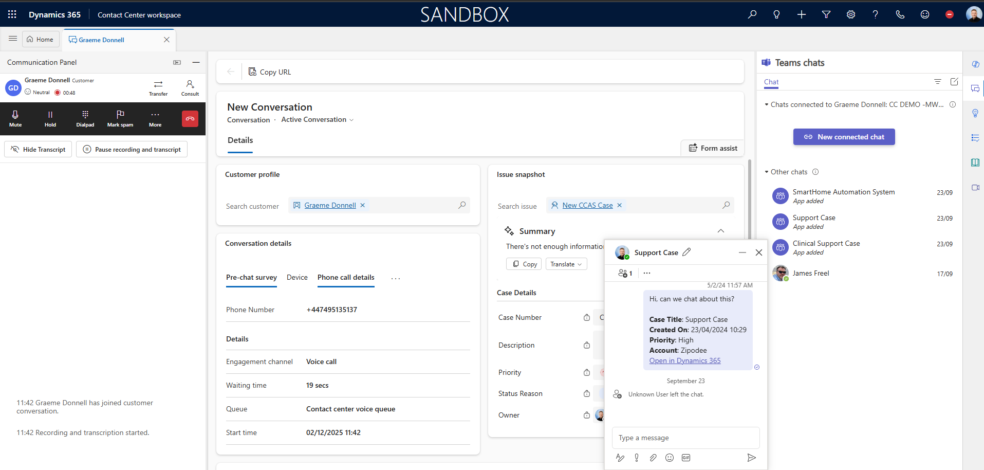 Dynamics 365 Contact Center - Teams Collaboration