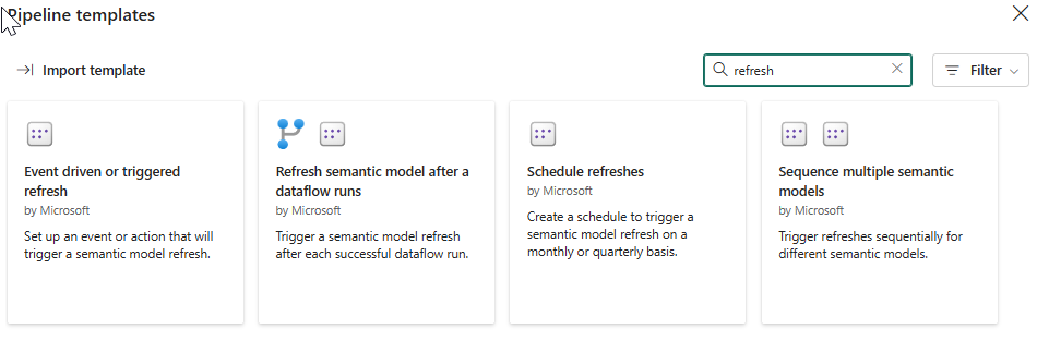The image shows a screenshot of where to find refresh templates.
