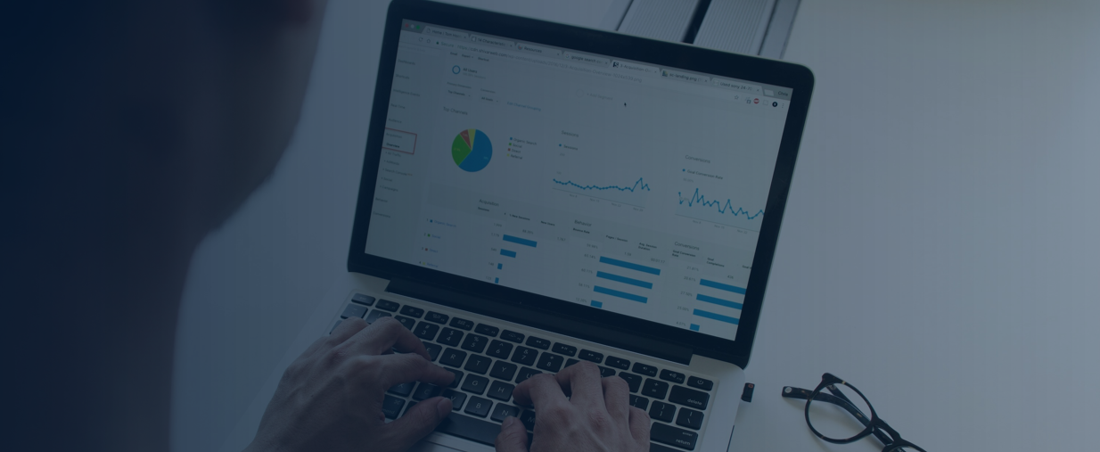 The image shows someone working from a dashboard