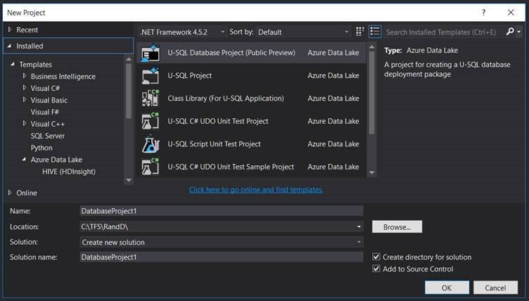 A quick look at U-SQL Database Projects | Telefónica Tech