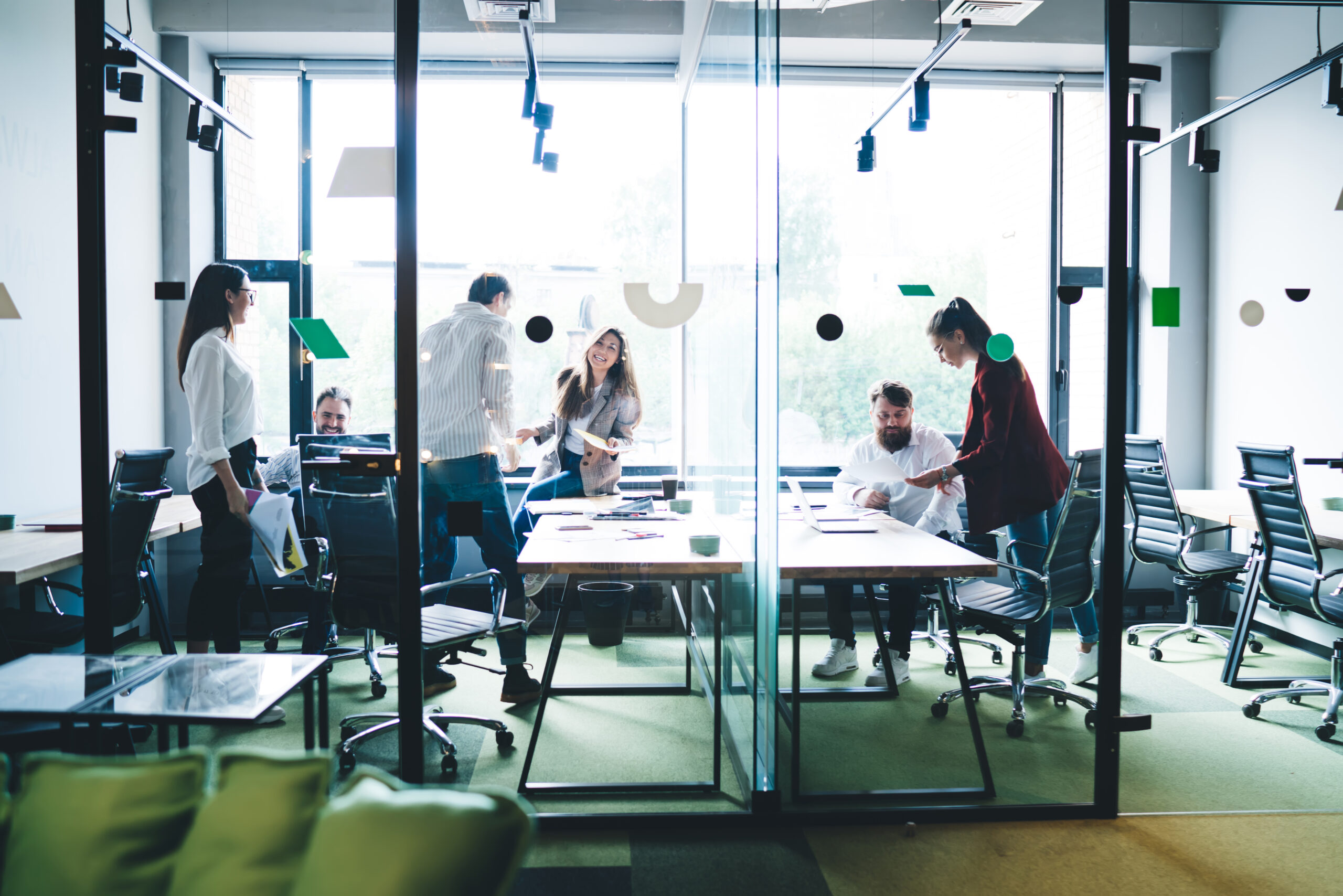 Data platform consulting team collaborating in a modern office