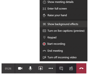 change settings in microsoft Teams meeting