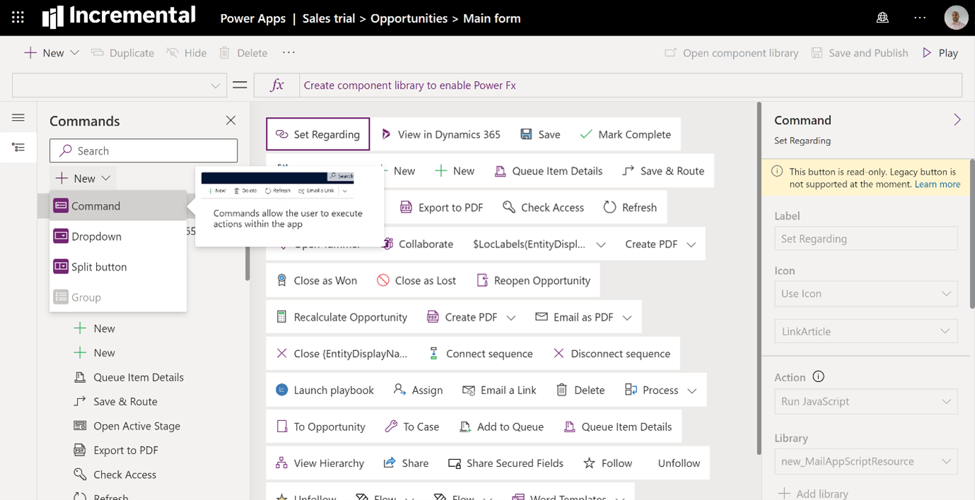 dynamics 365 interface