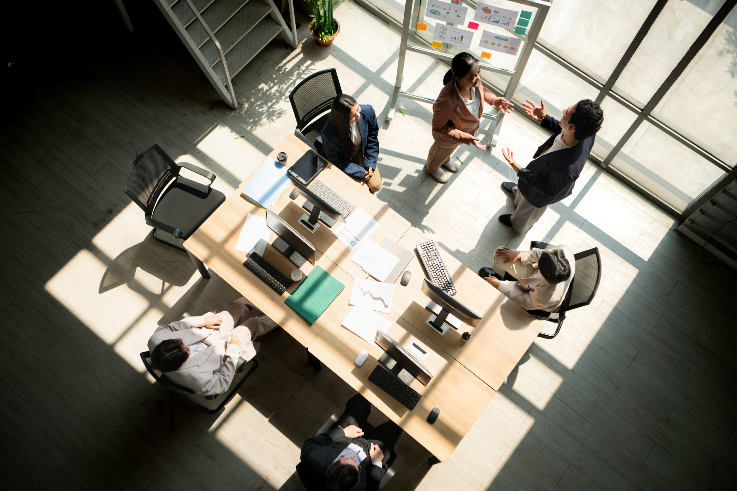 Business team using analytics to support decision making