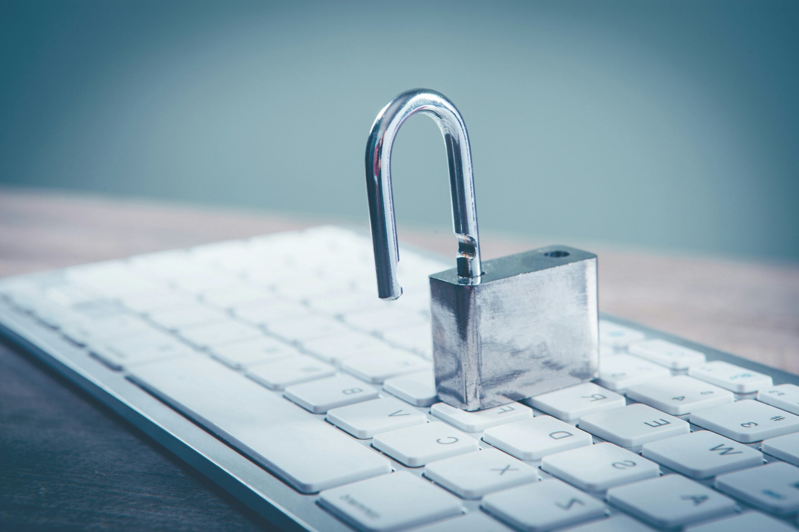 Padlock on keyboard