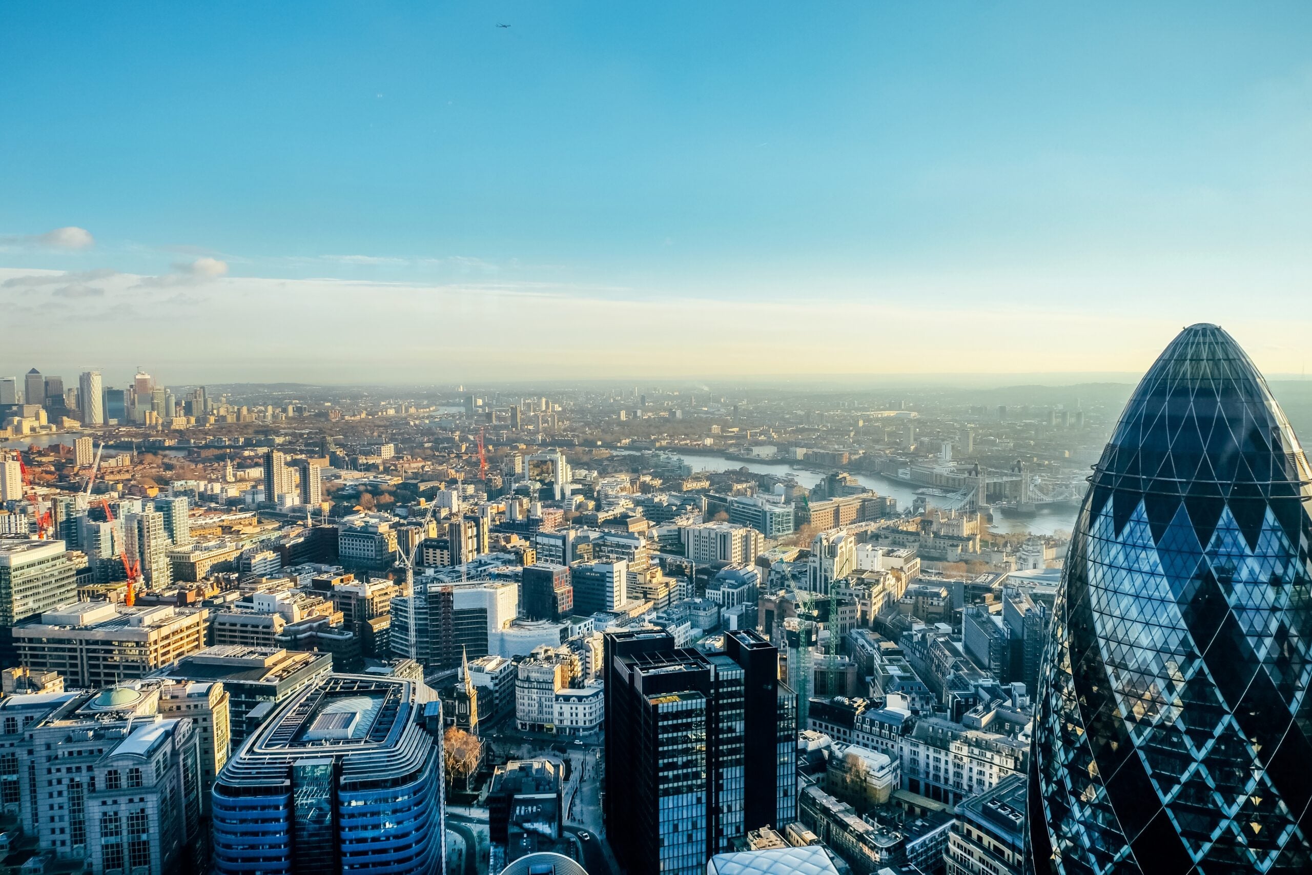 London skyline and the Gherkin representing UK sovereign AI and technology
